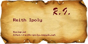 Reith Ipoly névjegykártya